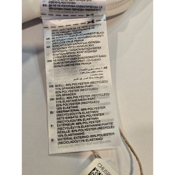 Adidas Aeroreact LS P Women's White Sport Bra White Women 40AC Light Support - Picture 6 of 11